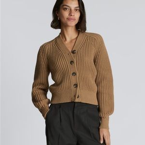 Everlane Textured Cotton Cardigan - Cappuccino - Size S - EUC